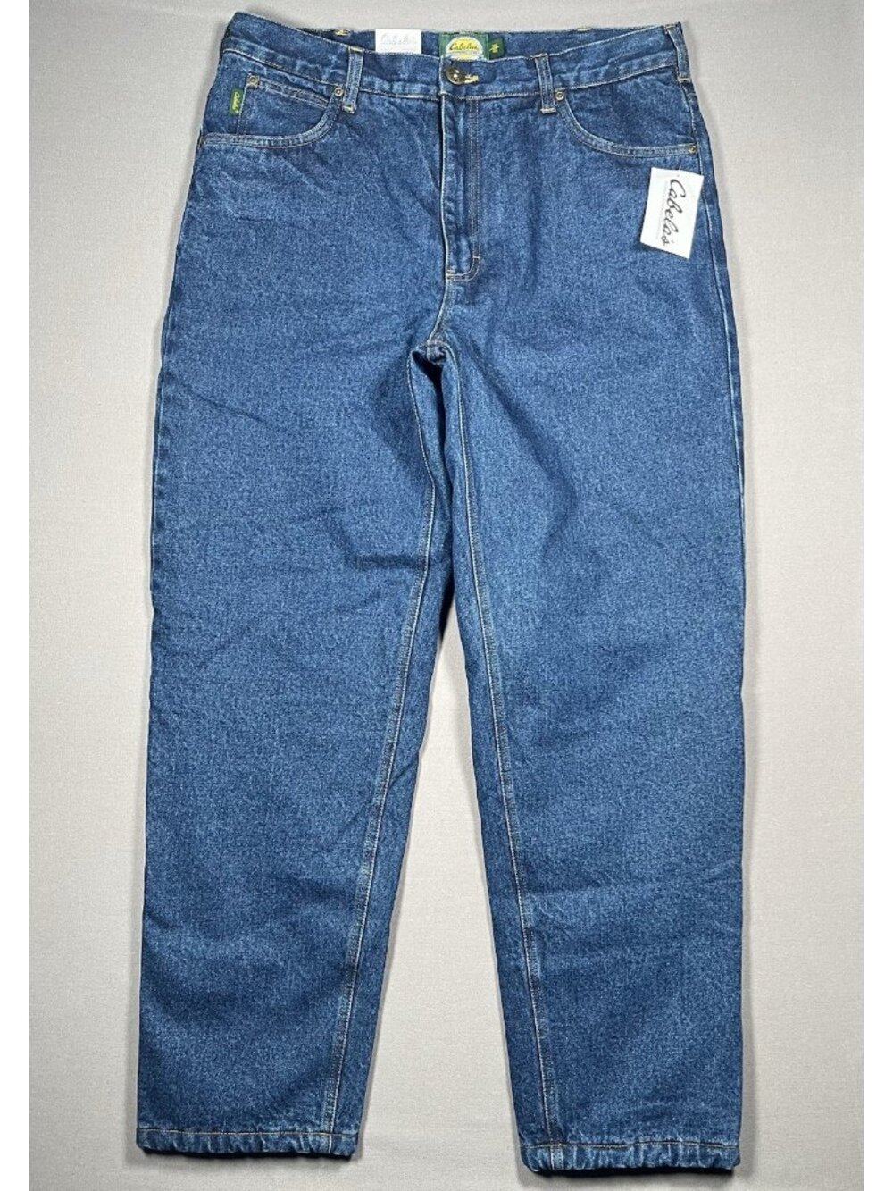NWT Cabelas Roughneck Relaxed Fit Fleece Lined Dark Wash Jeans - Men 36 X 32